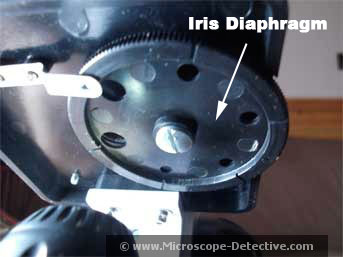 Parts of a compound microscope - iris diaphragm