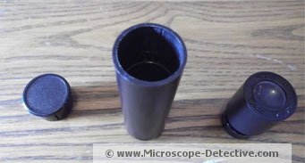 Ocular lens and tube of the TK2 microscope for kids www.microscope-detective.com/microscope-for-kids.html